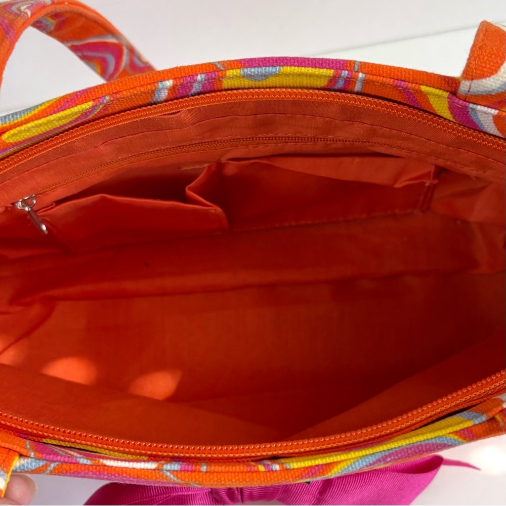 kate spade Orange & Pink Canvas Bow Tote - Picture 12 of 15